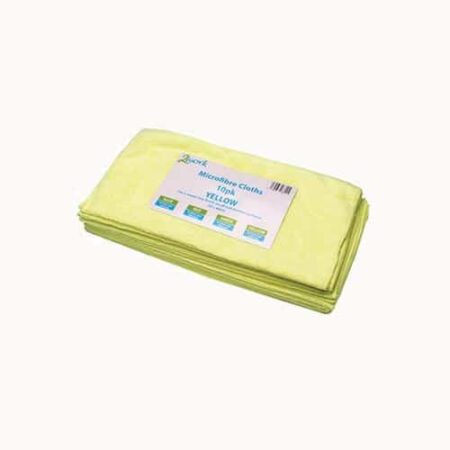 Yellow 400x400mm Microfibre Cloth (Pack of 10)